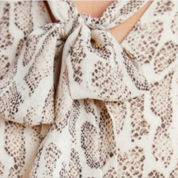 Anthropologie Current Air Olivia Snake Print Pleated Midi Dress XS - Picture 4 of 16